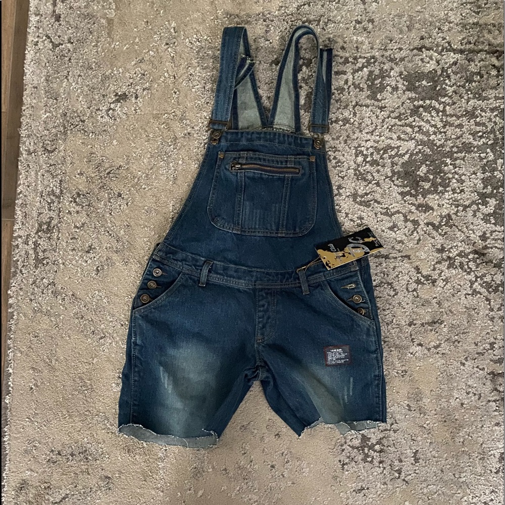 NWT DENIM CLUB SHORT OVERALLS!!!!